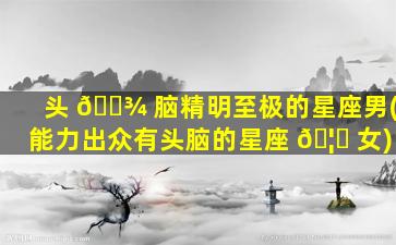 头 🌾 脑精明至极的星座男(能力出众有头脑的星座 🦈 女)